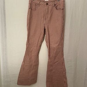 Flared Plaid Jeans